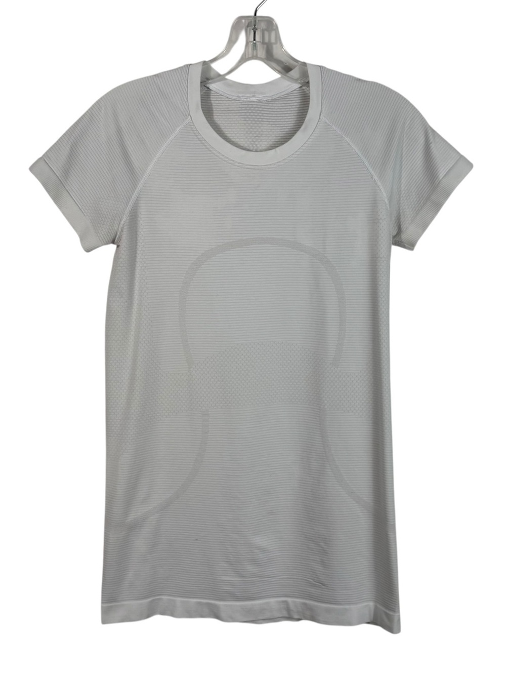 Lululemon White Swiftly Tech Short Sleeve Fitted Athletic Top Gym Breathable 6